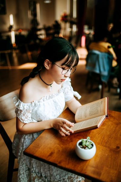 reading a book
